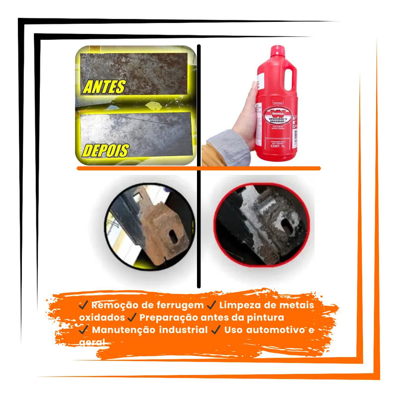 Desoxidante 1l Wanda Remove Ferrugem E Limpa Metais Incolor Incolor