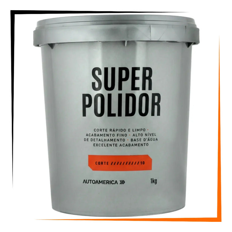 Massa De Polir Autoamerica Super Polidor 1kg Alto Corte Cinza Não Se Aplica