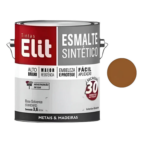 Esmalte Sintético Elit 3,6l Cores Brilhantes Metais/madeir Cor Marrom Conhaque