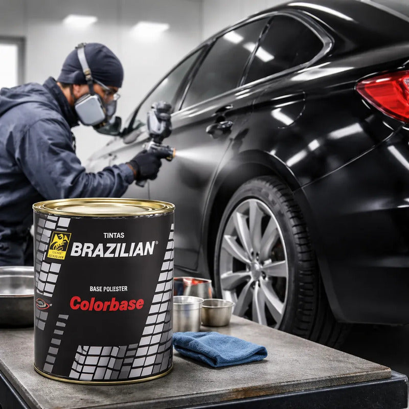 Tinta Automotiva Poliéster Preto Gales Ford 08 - 900ml.