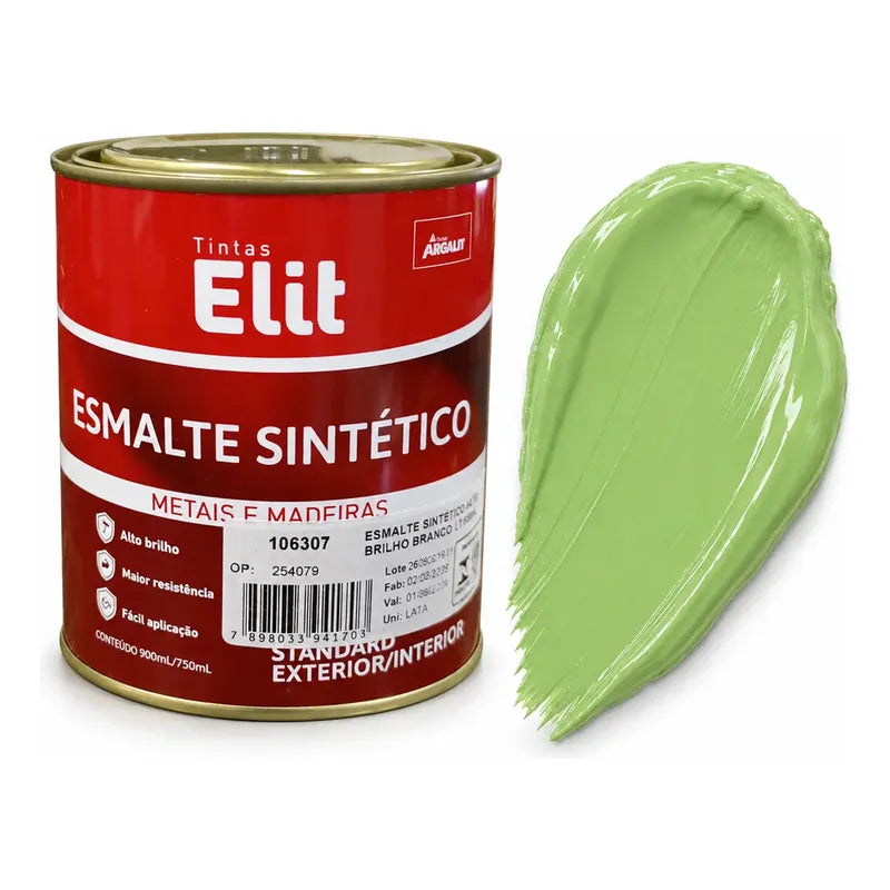 Esmalte Sintético Brilhante Elit 900ml Várias Cores Verde Nilo