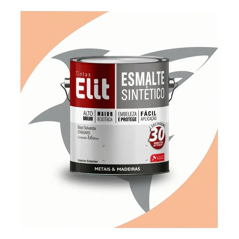 Esmalte Sintético Elit 3,6l Brilho Proteção E Secagem Rapida Amarelo Ouro