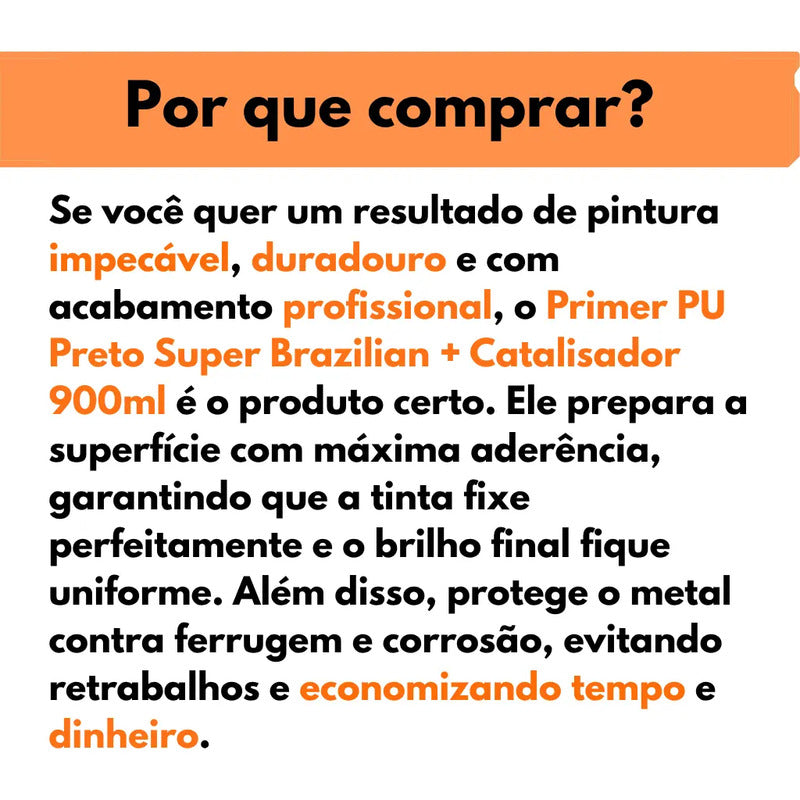 Primer Pu Preto Super Brazilian + Catalisador 900ml