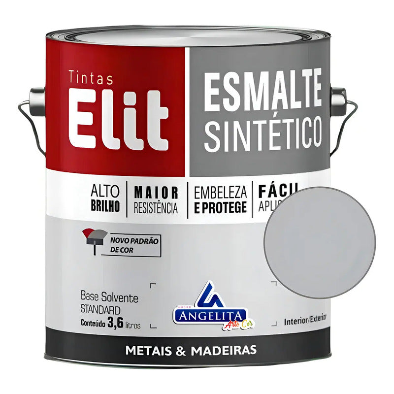 Esmalte Sintético Elit 3,6l Cores Brilhantes Metais/madeir Cor Platina