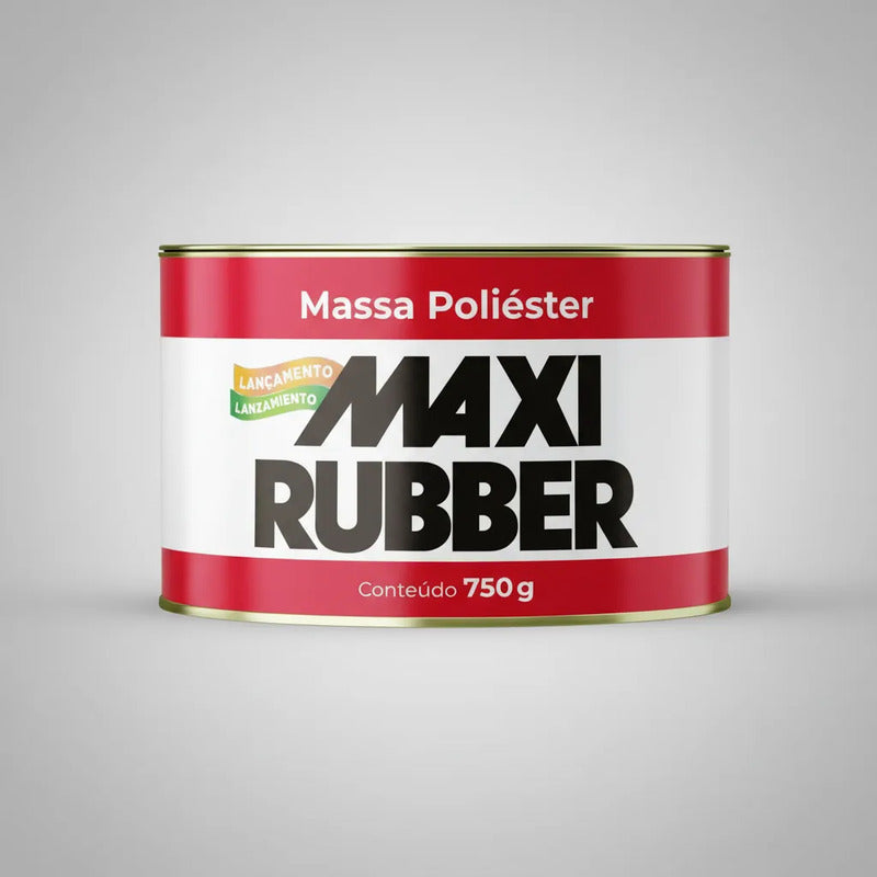 Massa Poliéster Maxi Rubber 750g Com Catalisador Funilaria Cinza