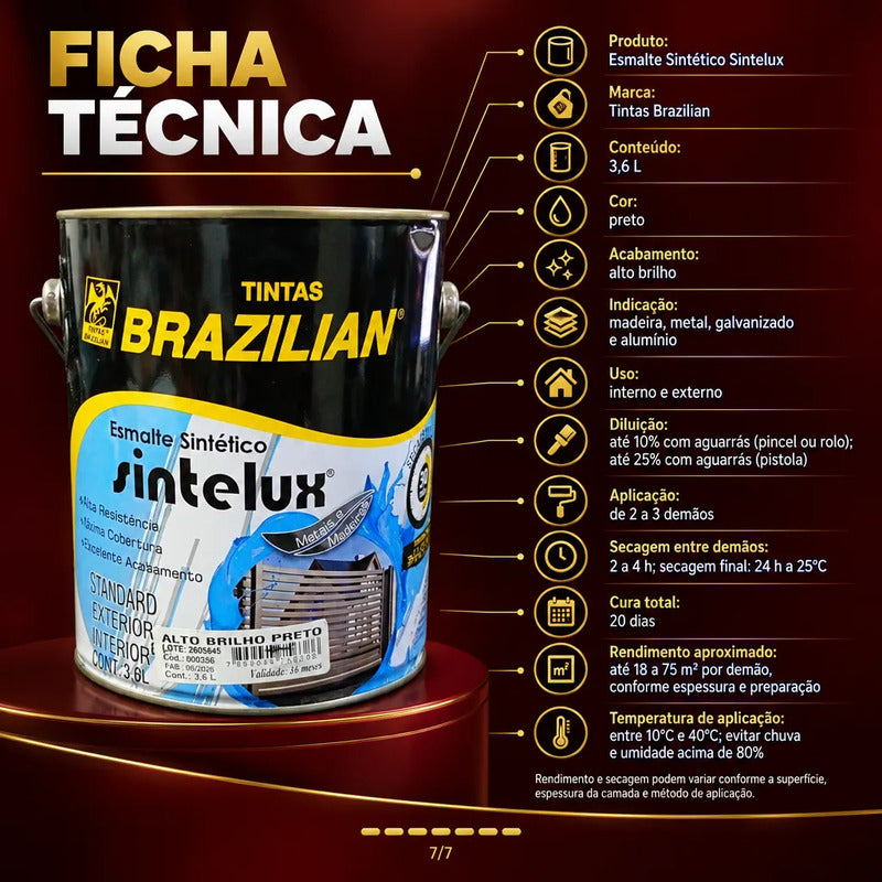 Esmalte Sintético Sintelux Alto Brilho  Brazilian Tintas 3,6 Verde Folha Brilhante