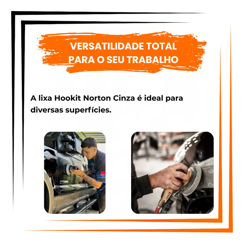 10 Lixas Hookit Norton A275 6 Polegadas - (escolha O Grão) 80