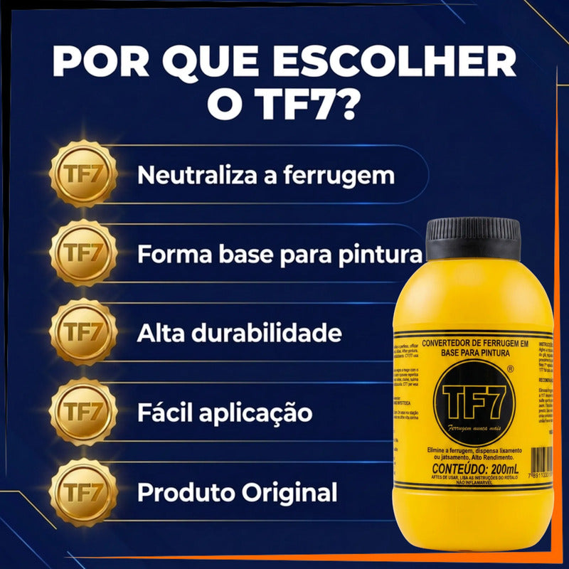 Convertedor De Ferrugem Tf7 200 Ml Neutralizador Ferrugem Amarelo