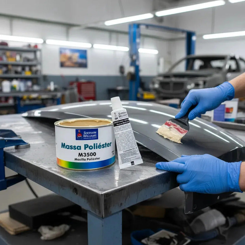 Massa Poliéster Sherwin Williams M3500 750g + Cat Lazzuril
