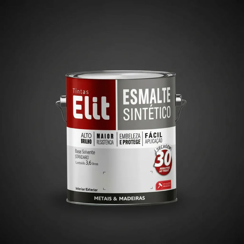 Tinta Esmalte Sintético Elit 3,6l Metais Madeiras Brilho Platina