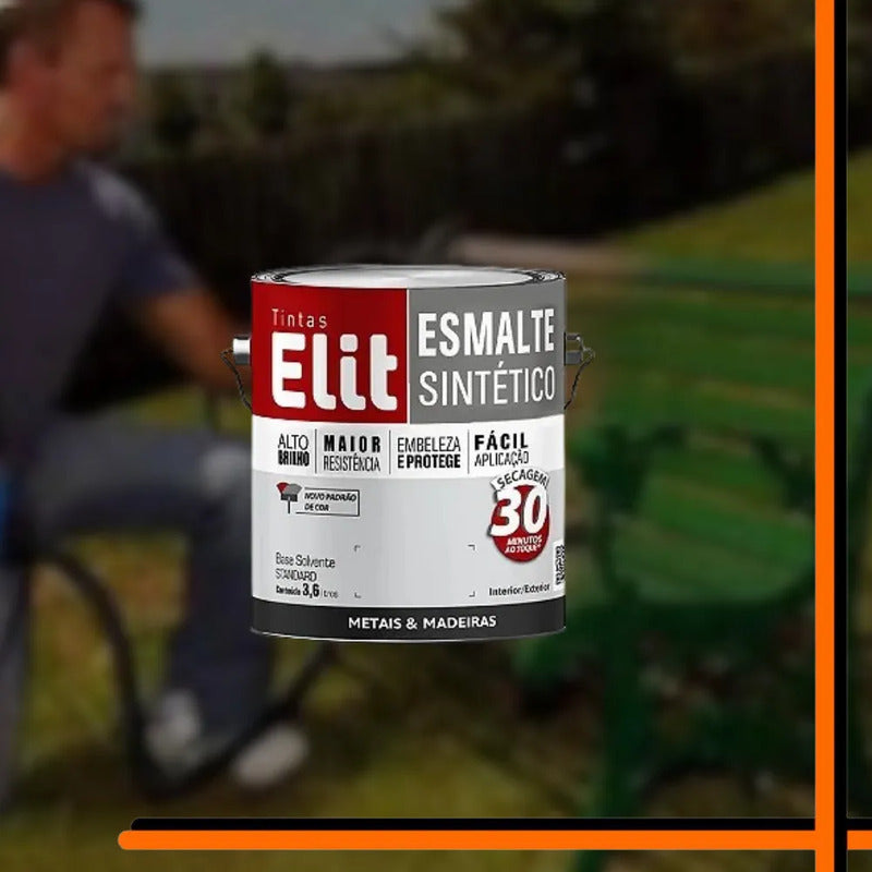Tinta Esmalte Sintético Elit 3,6l Metais Madeiras Brilho Cor Verde Nilo