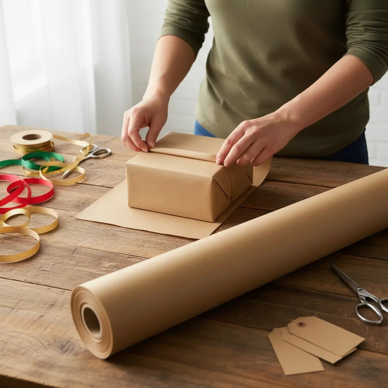 Bobina Papel Semi Kraft 90cm X 50m Envelopamento Top Premium