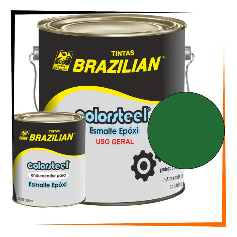 Tinta Epóxi Alta Resistência + Endurecedor 3,6l Kit Profissi Verde Br Brilhante