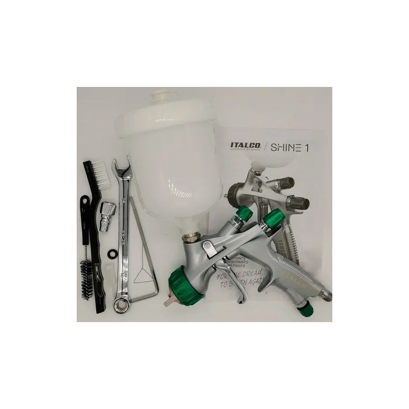 Pistola De Pintura Profissional Automotiva Italco Shine Hvlp 1,3mm Prata