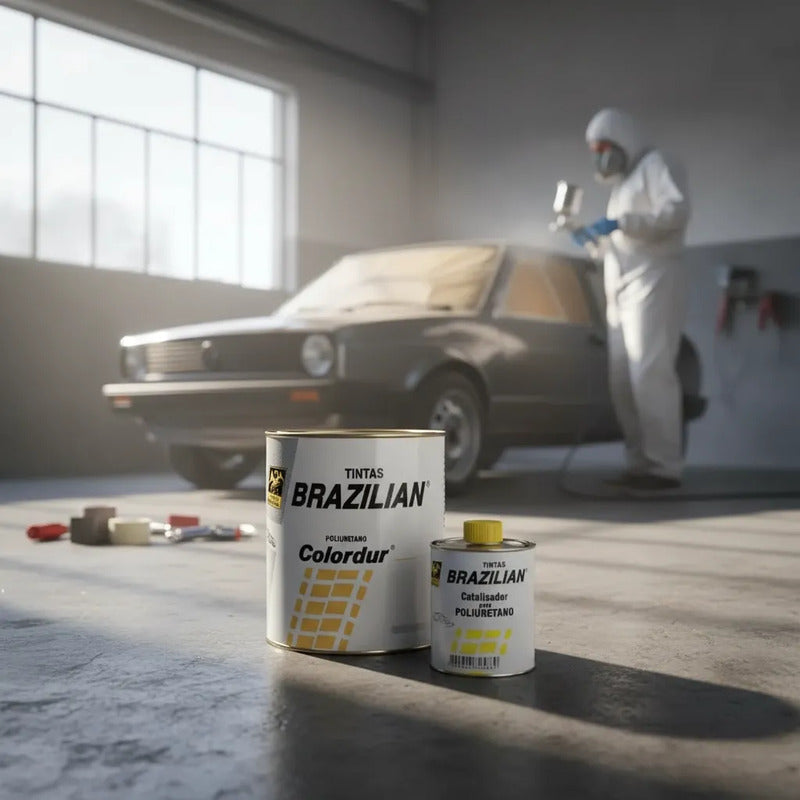 Tinta Pu Cinza Carrara Vw 81 675ml + Catalisador Brazilian