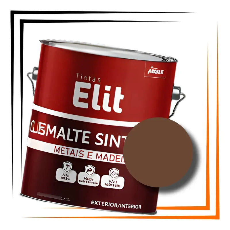 Tinta Esmalte Sintetico Elit 3,6l Secagem Rapida Alto Brilho Tabaco Brilhante