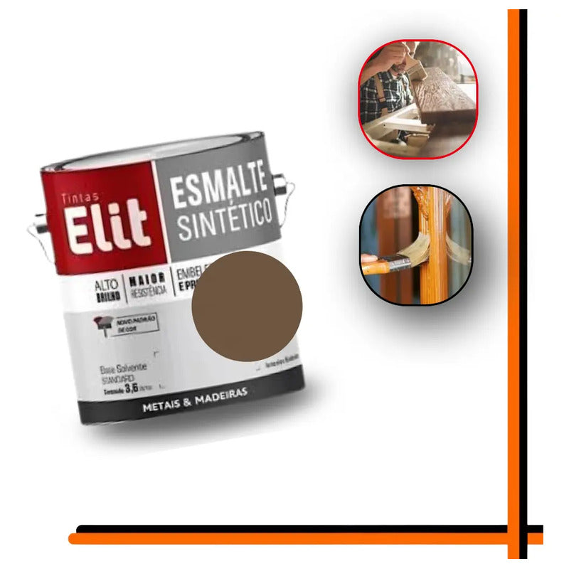 Tinta Esmalte Sintético Elit 3,6l Metais Madeiras Brilho