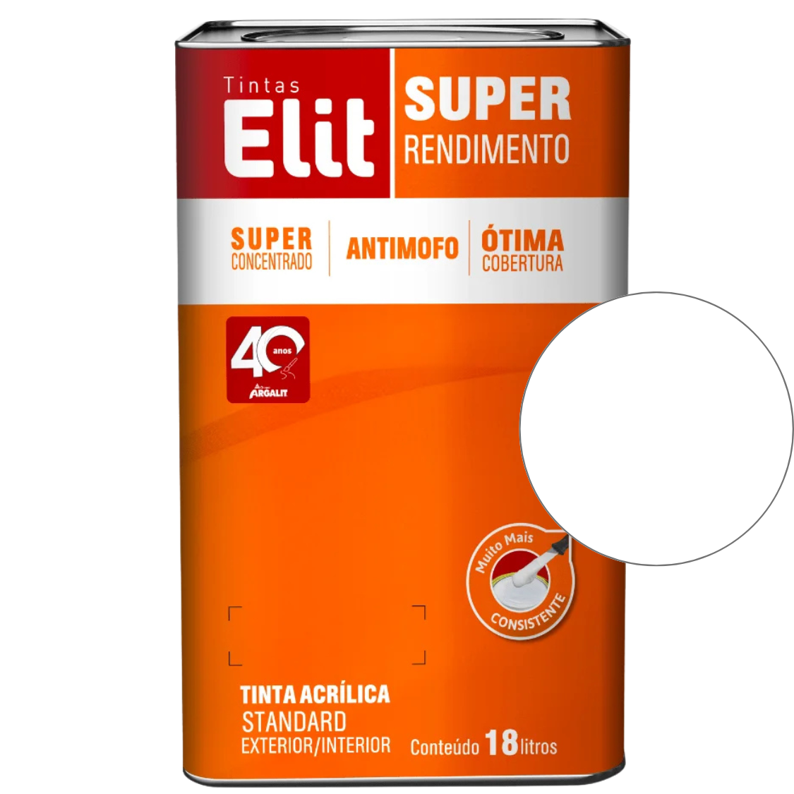 Tinta Acrílica Elit Super Rendimento Fosco 18L e  3,6L