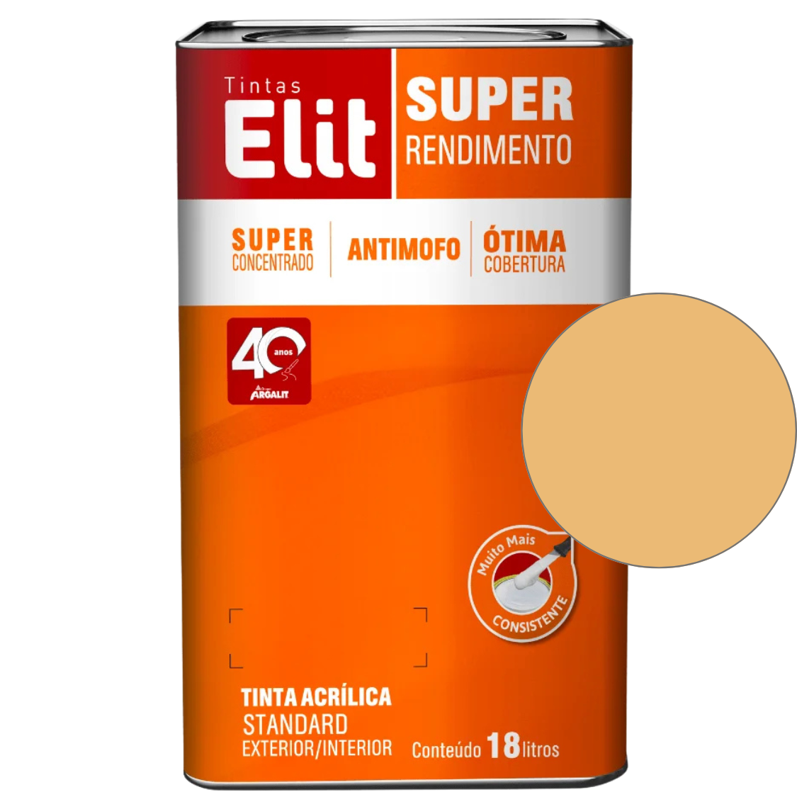 Tinta Acrílica Elit Super Rendimento Fosco 18L e  3,6L