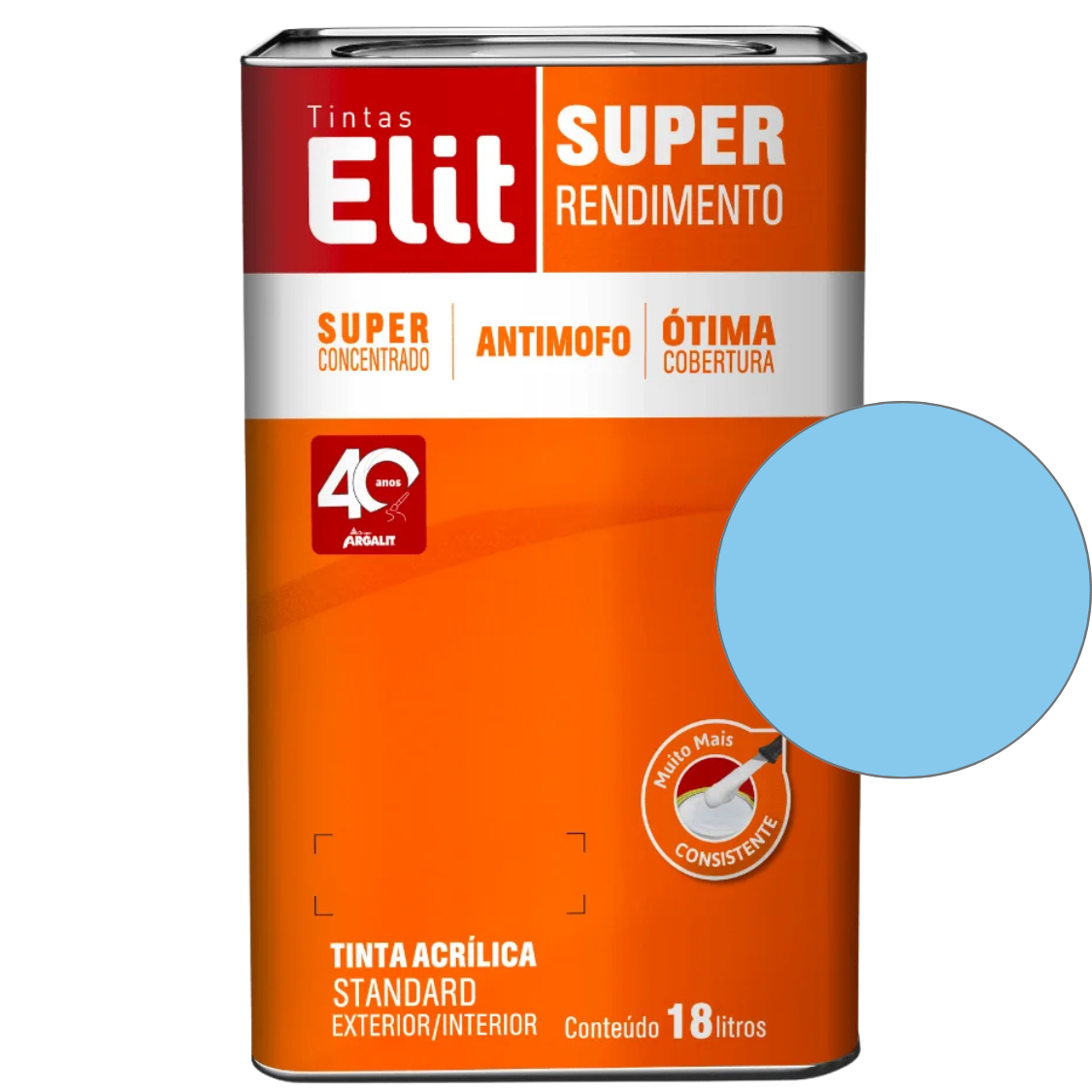 Tinta Acrílica Elit Super Rendimento Fosco 18L e  3,6L