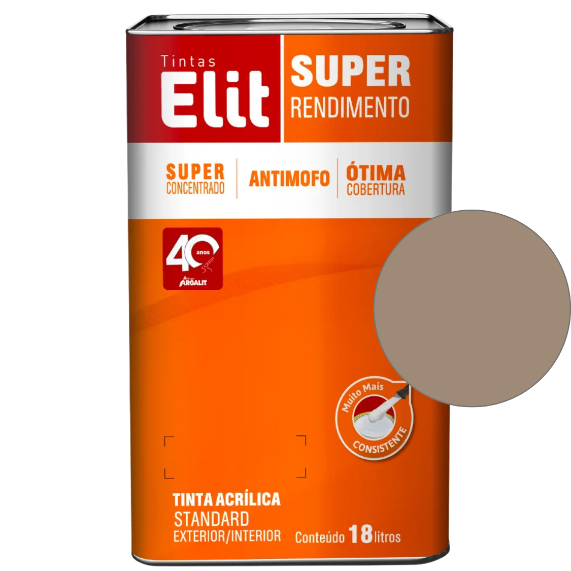 Tinta Acrílica Elit Super Rendimento Fosco 18L e  3,6L