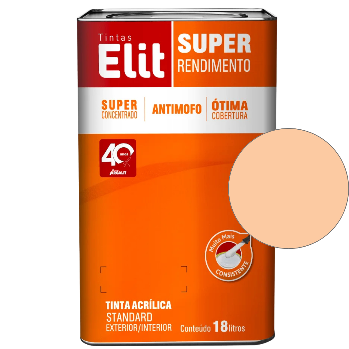 Tinta Acrílica Elit Super Rendimento Fosco 18L e  3,6L