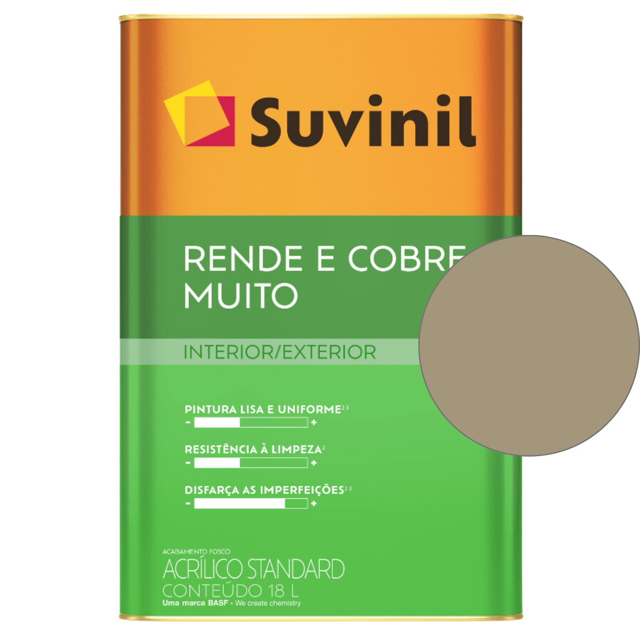 Tinta Suvinil Standard Acrílica Fosca Rende e Cobre 18L