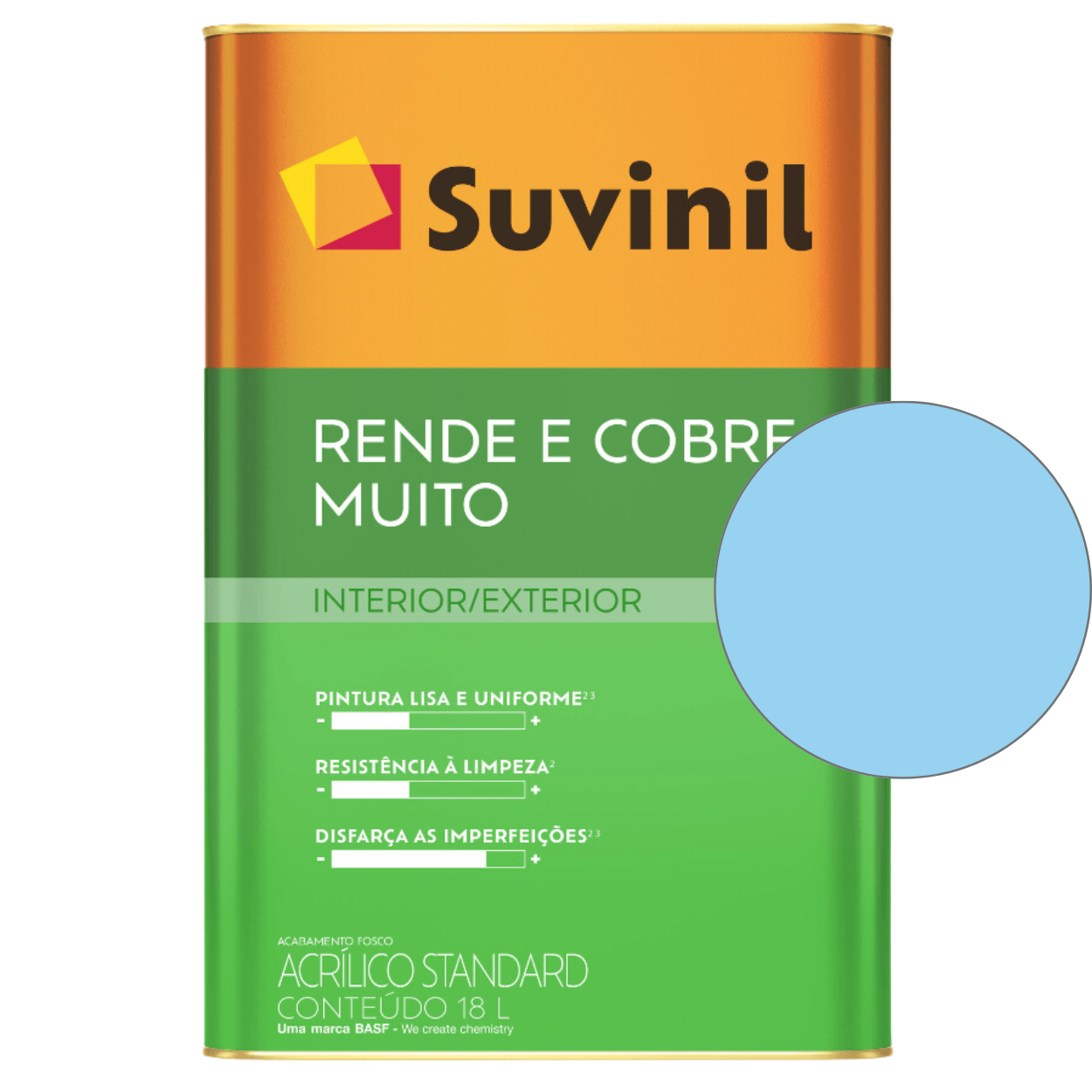 Tinta Suvinil Standard Acrílica Fosca Rende e Cobre 18L