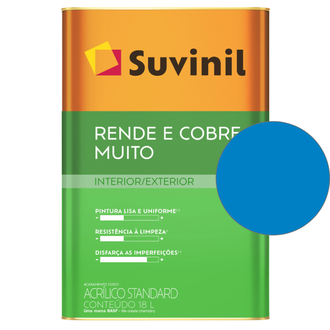 Tinta Suvinil Standard Acrílica Fosca Rende e Cobre 18L