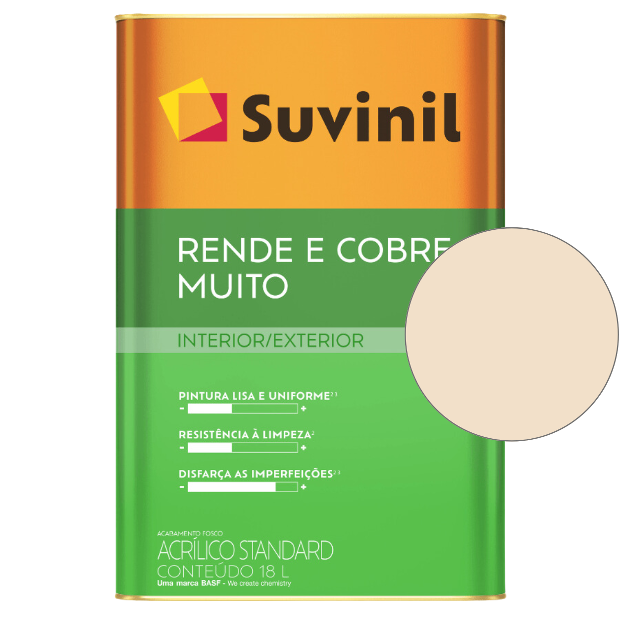 Tinta Suvinil Standard Acrílica Fosca Rende e Cobre 18L