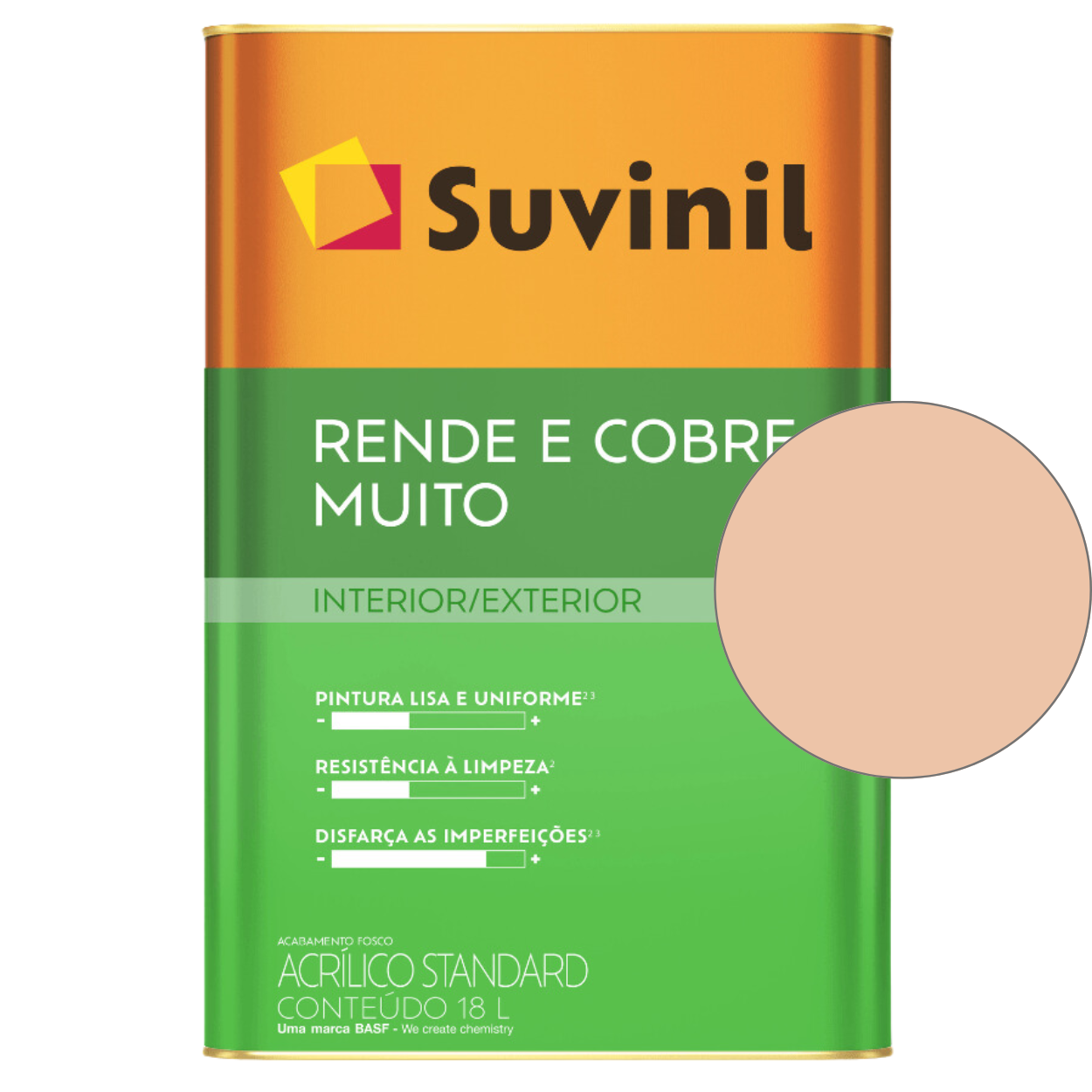 Tinta Suvinil Standard Acrílica Fosca Rende e Cobre 18L