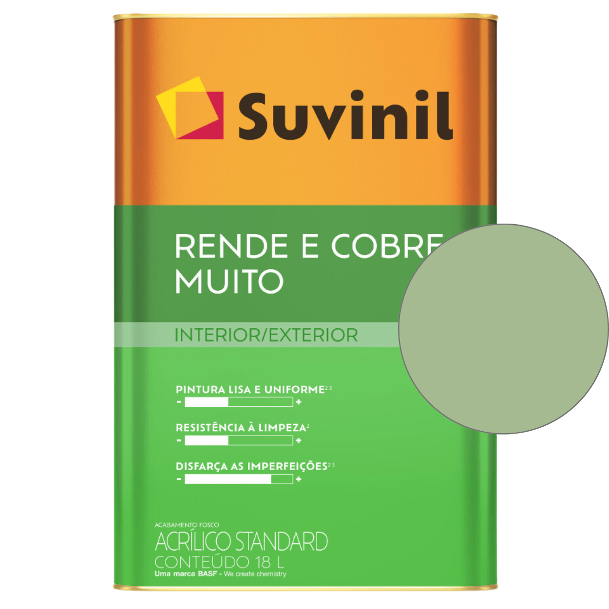 Tinta Suvinil Standard Acrílica Fosca Rende e Cobre 18L